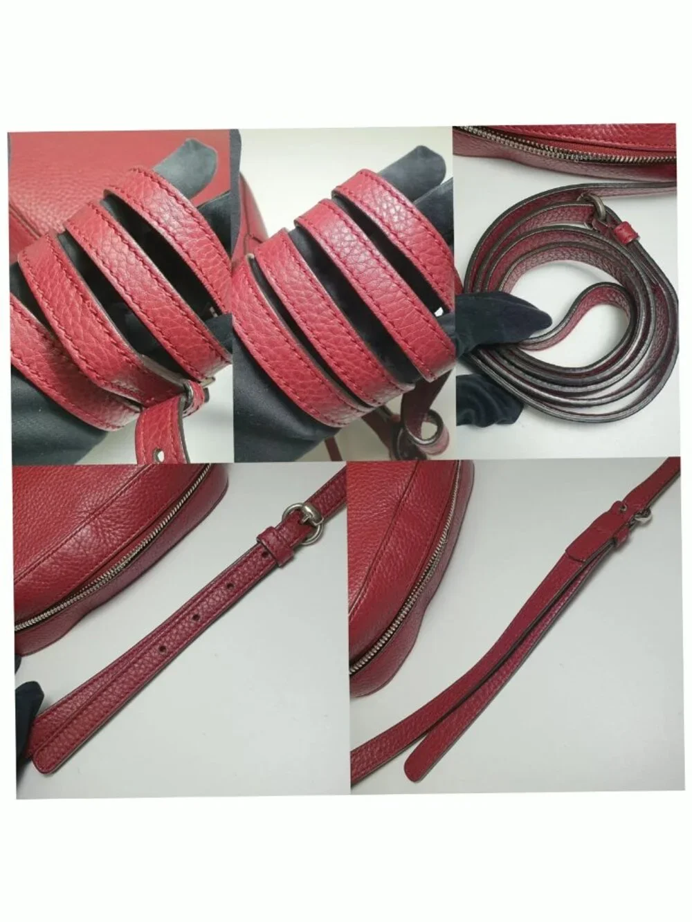 Authentic Gucci Soho Studded Red Leather Disco Crossbody Bag GG Logo - Picture 10 of 12